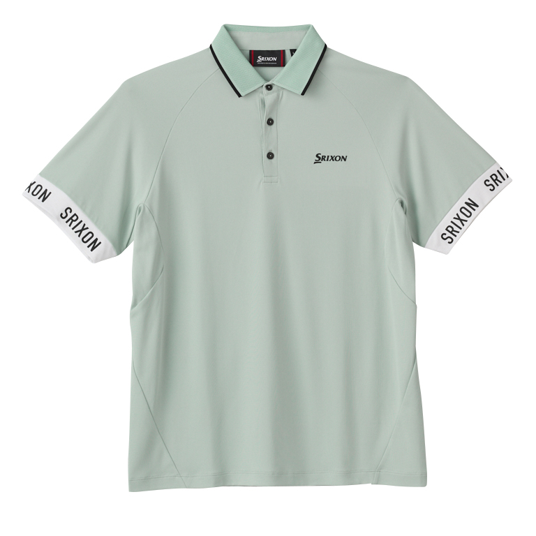 Srixon グレー・パターンポロシャツとホワイトパンツセット BRIDGESTONE GOLF ブリヂストンゴルフ 2023年 春夏シーズン